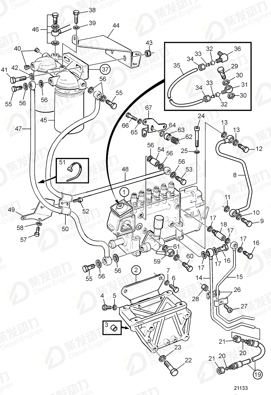 VOLVO Injection pump, exch 3803752 Drawing